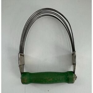 Vintage Green Wooden Handle Pastry Dough Cutter Androck USA